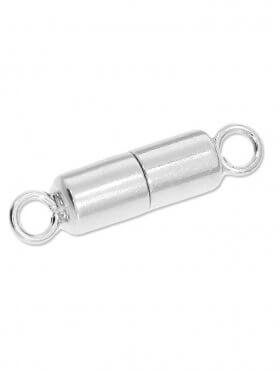 Magnetverschluss Zylinder ø 4 mm mit großer Öse, 925 Silber