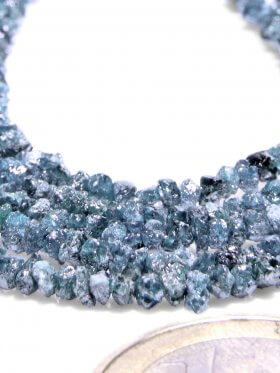 Diamant blau bedampft, Rohstein Strang ø 3 mm