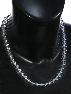 Bergkristall Halskette Kugel ø 8 mm, Karabinerverschluss, Länge 42 cm