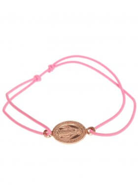 Symbolarmband Madonna an Elastikband in rosa, Silber, rosévergoldet