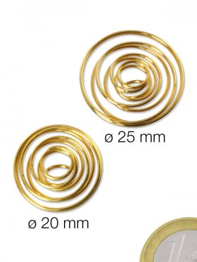 Spiralhalter, Stahl goldfarben, nickelfrei, 2 Größen