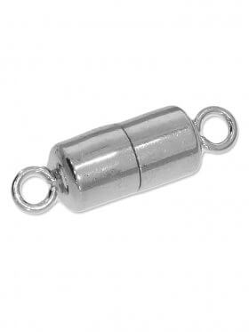 Magnetverschluss Zylinder ø 5 mm mit großer Öse, 925 rhodiniert 