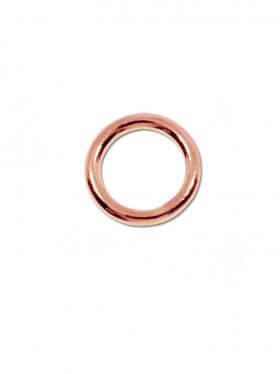 Ring geschlossen Stärke 1 mm, Silber rosévergoldet, ø 6 mm