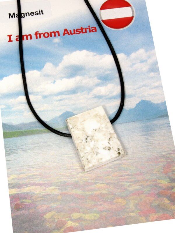 Magnesite from Styria, drilled pendant - I am from Austria