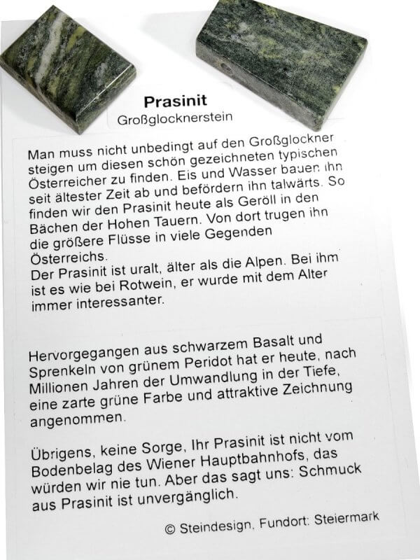 Prasinite from Styria, drilled pendant - I am from Austria