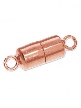 Magnetverschluss Zylinder ø 5 mm mit großer Öse, 925 rosèvergoldet 