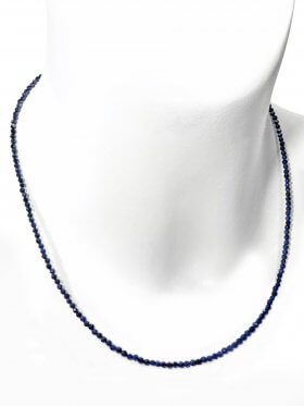 Saphir Halskette, L 42 cm mit Verlängerungskettchen