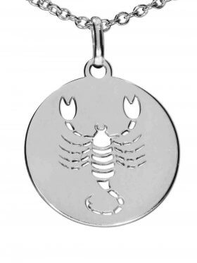 Skorpion, Sternzeichen Anhänger small mit Öse, 925 Silber rhodiniert
