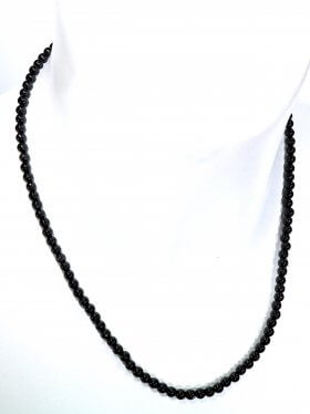 Turmalin schwarz ø 4 mm, Halskette, L 42 cm, 1 Stück