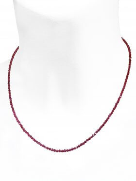 Granat Halskette, L 40 cm mit Verlängerungskettchen, 1 Stück