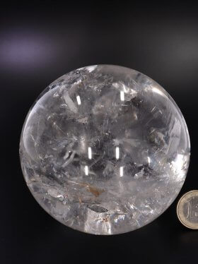 Bergkristall hochtransparent, Kugel, ø 9 cm, Unikat