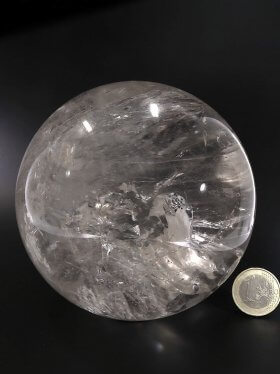Bergkristall hochtransparent, Kugel, ø 10 cm, Unikat