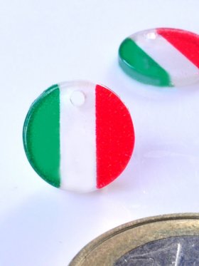 Landesplättchen "Italien", Acryl mit Bohrung
