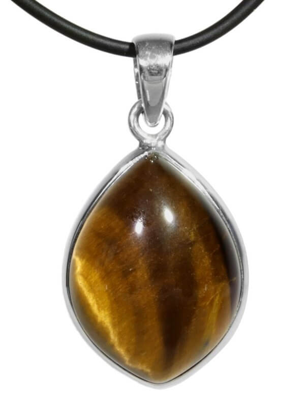 Golden Tigereye from South Africa, pendant set in silver